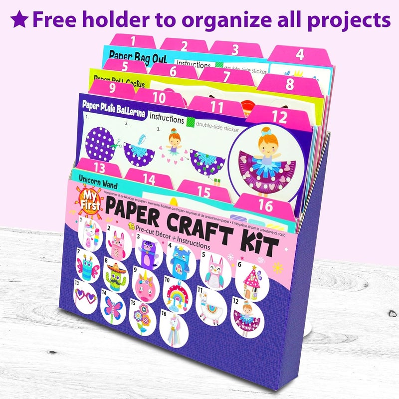 KRAFUN My First Unicorn Bunny Paper Craft Kit for Toddlers and Girls Age 3-8 Years Old, Include 18 Cute DIY Arts and Crafts Projects, Organized Art Activities Supplies Box Preschool Creative Toys - Image 3